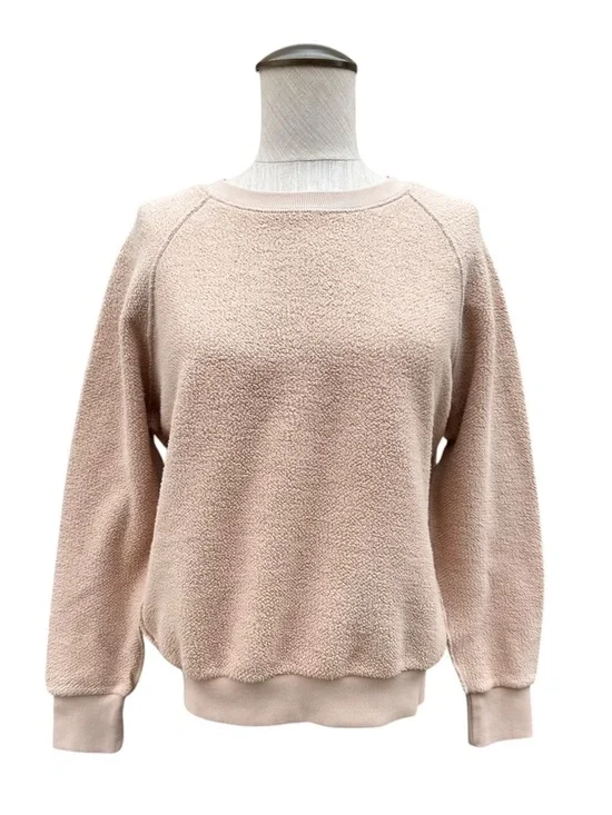 PerfectWhiteTee Ziggy Shrunken Crew Neck Sweatshirt Reverse Fleece Dune NWT XS - Picture 1 of 7